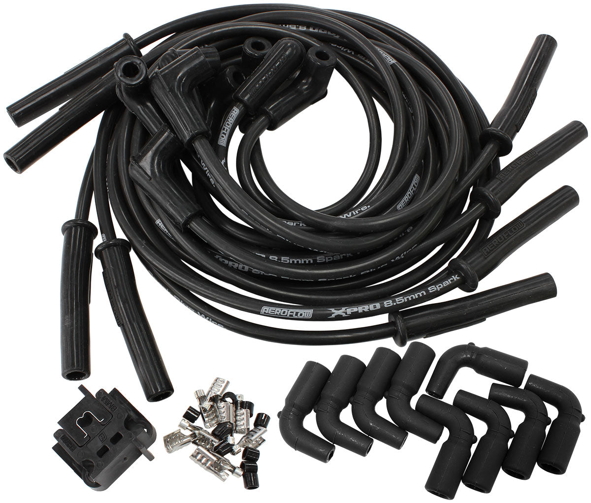 Aeroflow AF4030-32139 Universal Black Spark Plug Leads LS1 LS2 LS3 90 Degree Gm Aeroflow - Af 4030-32139
