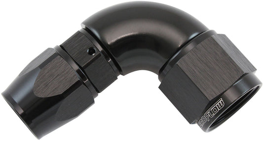 Aeroflow AF573-08-10DBLK Stepped 90 Degree End -8 Hose To -10AN Reducer Hose End Blacteflon AF 573-08-10Dblk