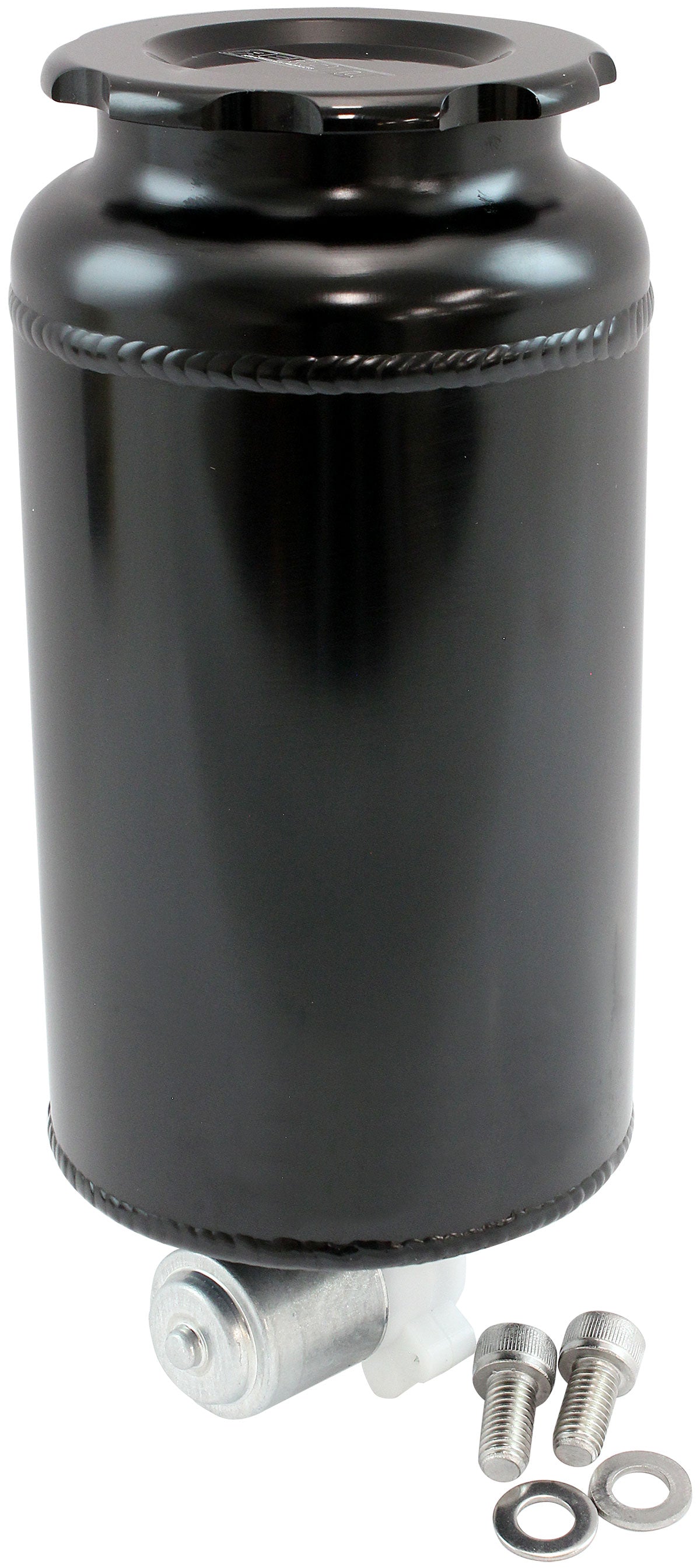 Aeroflow AF77-1047BLK Round Universal Washer Tank Black 163mm H X 88mm Dia