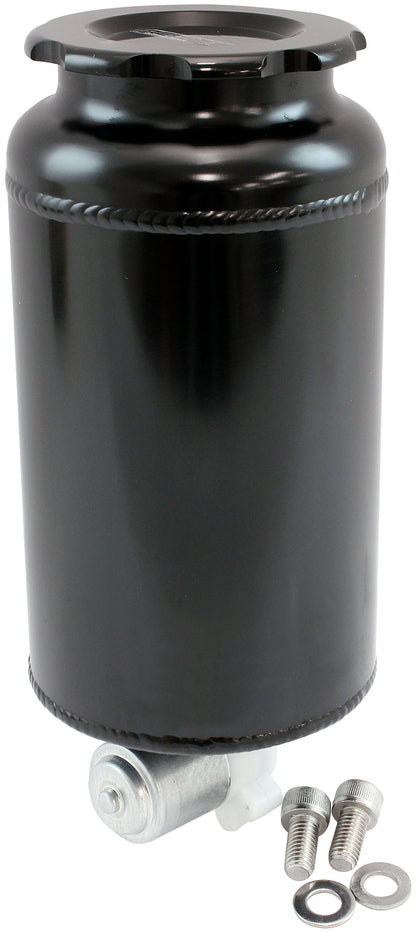 Aeroflow AF77-1047BLK Round Universal Washer Tank Black 163mm H X 88mm Dia