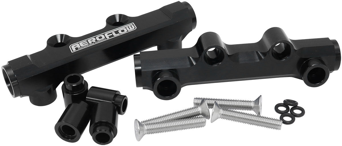 Aeroflow AF64-2257BLK Subaru Ej20 Ej25 Fuel Rail Black Top Feed Wrx Sti Xt Gt