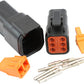 Aeroflow AF49-9106 Weathertight Dtm 6 Pin Black Connector Kit Deutsch Dtm Styl