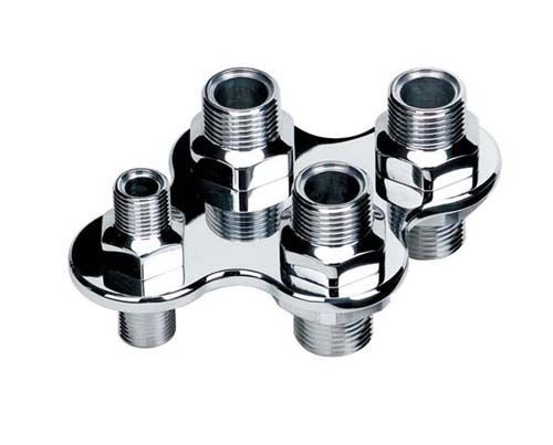 Billet Specialties BS66925 Polished 4 Port A/C & Heater Bulkhead