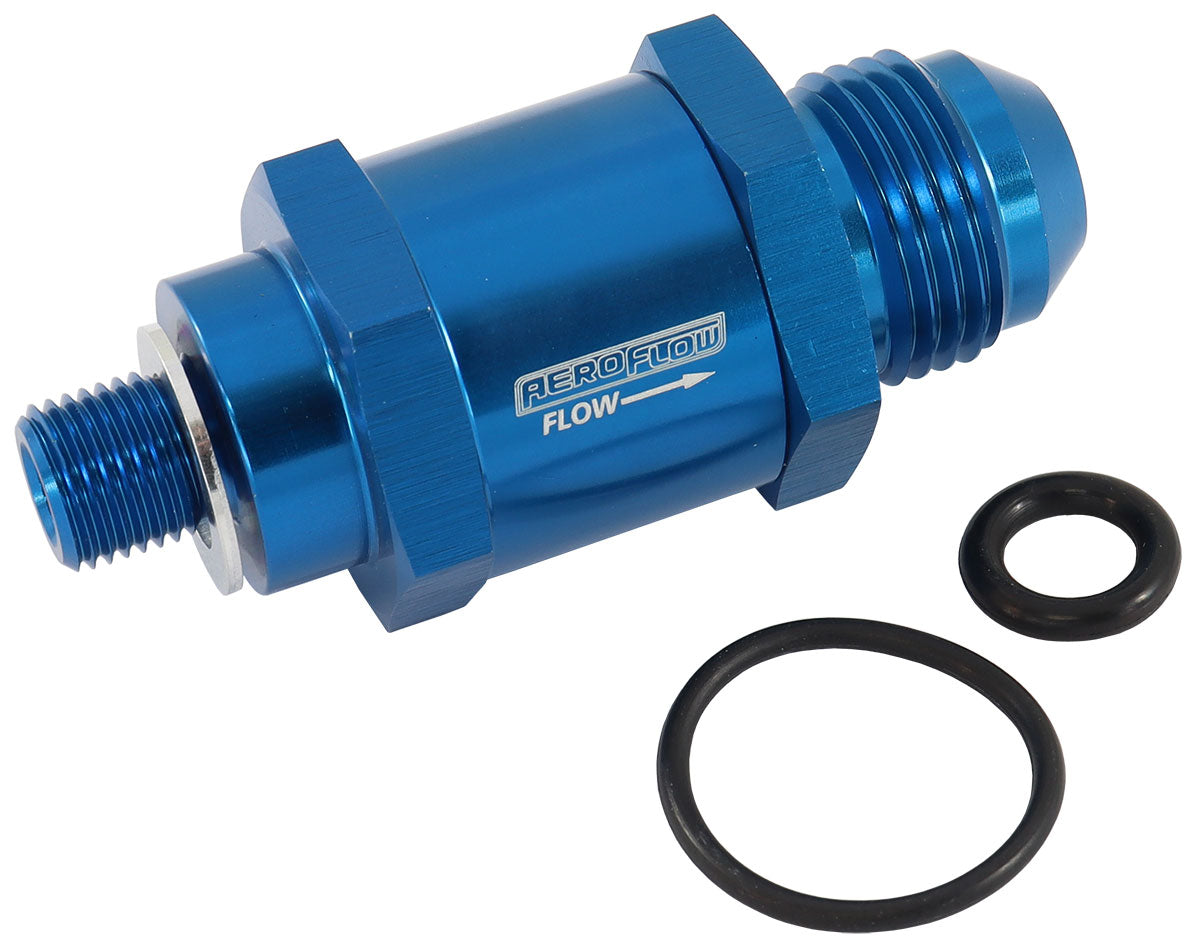 Aeroflow AF616-06 M10 X 1.0MM X -6AN CHECK VALVEBLUE MALE TO MALE BOSCH PUMP