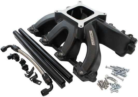 Aeroflow AF6250-5001 Gm LS Carby Intake Manifold Cathedral Hi Rise EFI LS1 LS2 Black Aeroflow - Af6250-5001