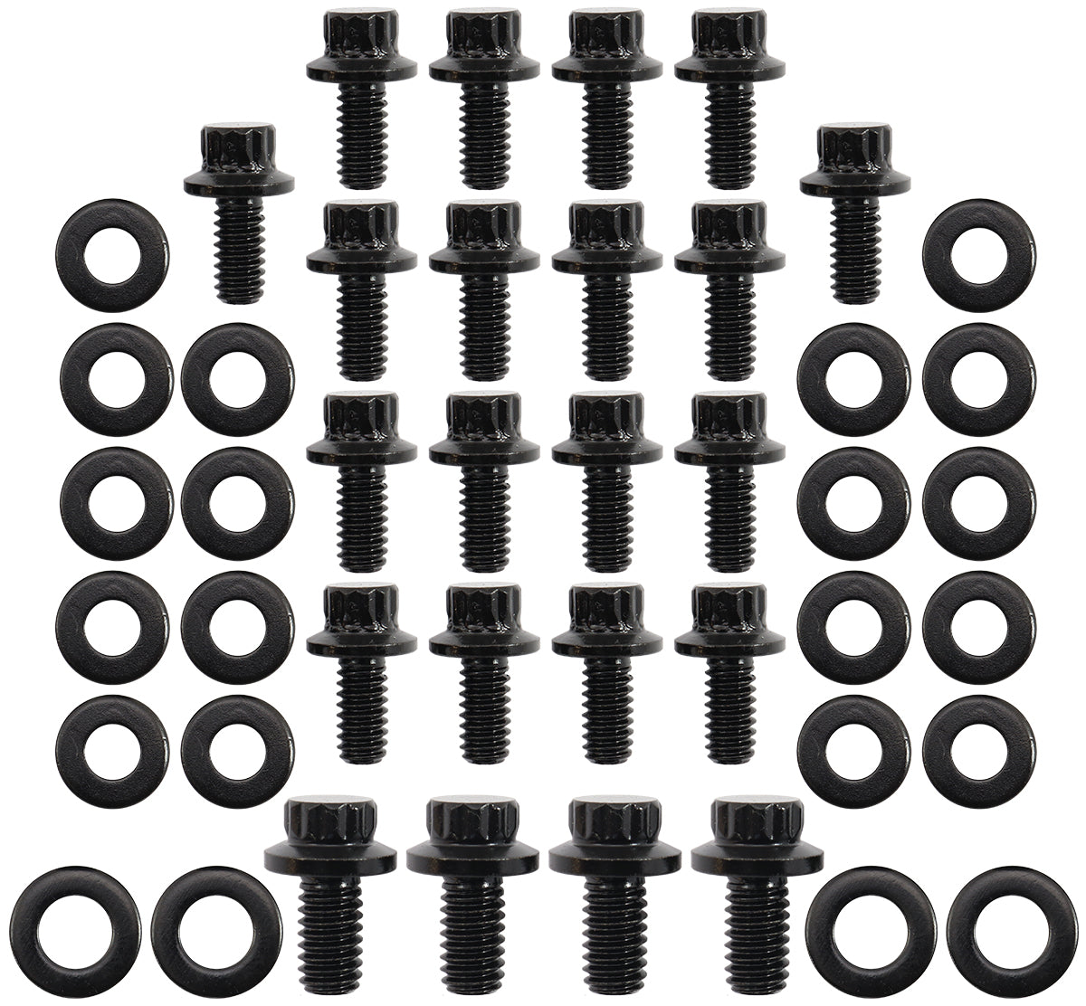 Aeroflow AF37-2360 Small Block Ford Oil Pan Bolt Kit 12 Point Black Cleveland 351 Aeroflow - Af 37-2360
