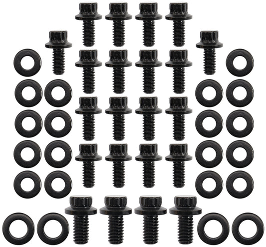 Aeroflow AF37-2360 Small Block Ford Oil Pan Bolt Kit 12 Point Black Cleveland 351 Aeroflow - Af 37-2360