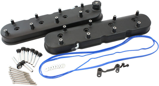 Aeroflow AF77-5019BLK Gm LS Factory Valve Covers Cast Tall Height Black