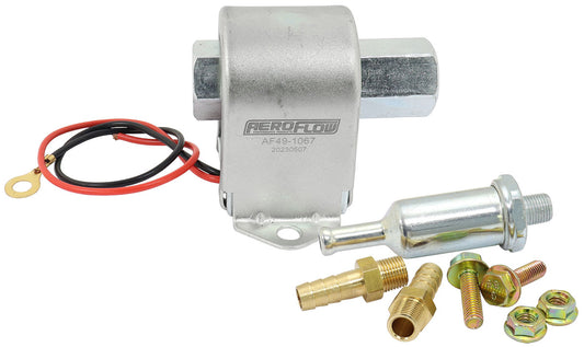 Aeroflow AF49-1067 1.5 - 4 PSI 25 GPH Inline Fuelpump Metal 1/8" NPT Facet 5/16" Aeroflow - Af 49-1067
