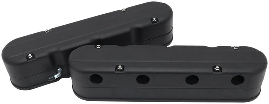 Aeroflow AF77-5021BLK Gm LS 2 Piece Valve Covers Cast Tall Retro Smooth Black