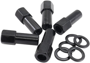 Aeroflow AF3018-9000 M14 X 1.50mm 1.38" SHANK OPEN WHEEL NUTS BLACK (5 PACK)