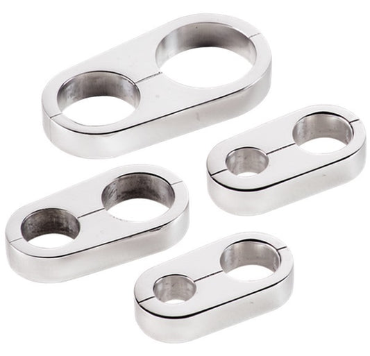 Billet Specialties BS68025 Hose Separators - Polished suit -6 .440" O.D & -10 .630" O.D Braided A/C Hose