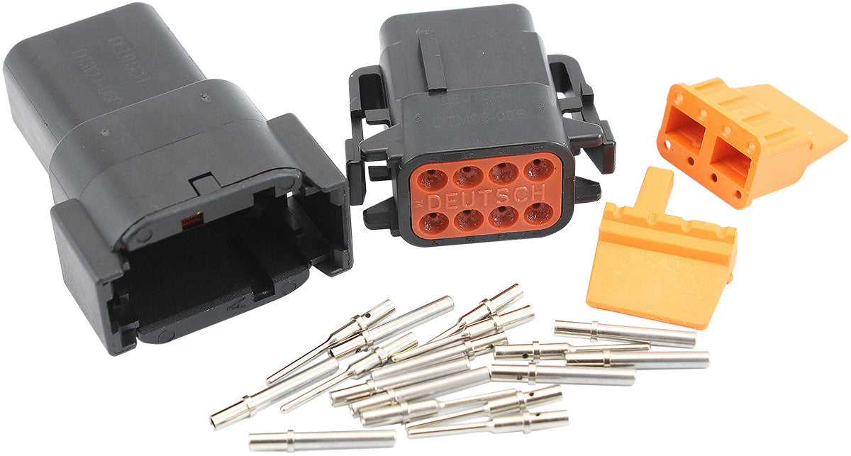 Aeroflow AF49-9108 Weathertight Dtm 8 Pin Black Connector Kit Deutsch Dtm Styl