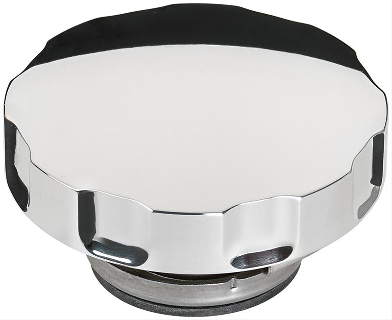 Billet Specialties BS75125 Radiator Cap - Polished Notched Smooth, 16Lb