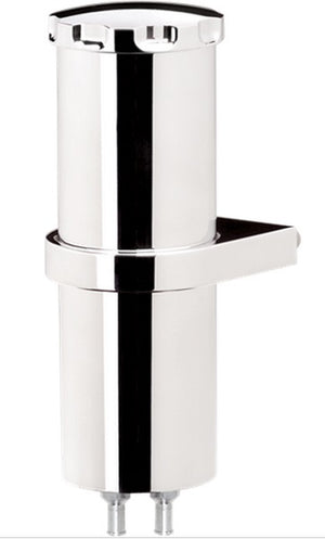 Billet Specialties BS77109 Billet Overflow/Recovery Tank 444Ml Smooth Polished Finish With Bracket 2-7/8" O.D X 8-3/4" H