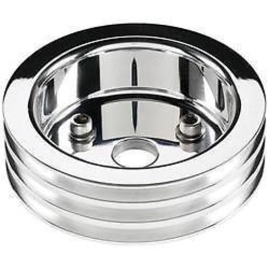 Billet Specialties BS83320 Polished Crank Pulley Chev BB Triple V Short W/Pump