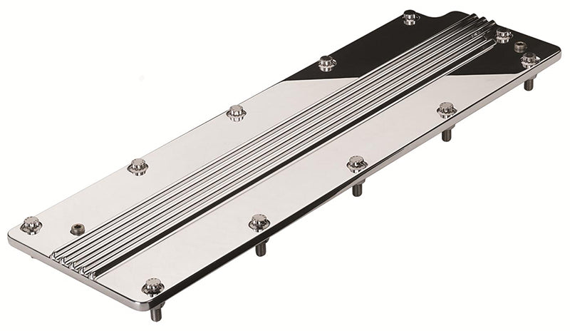 Billet Specialties BS95050 Valley Cover - Polished Ribbed suit Gm Ls Series With Carburetted Manifold