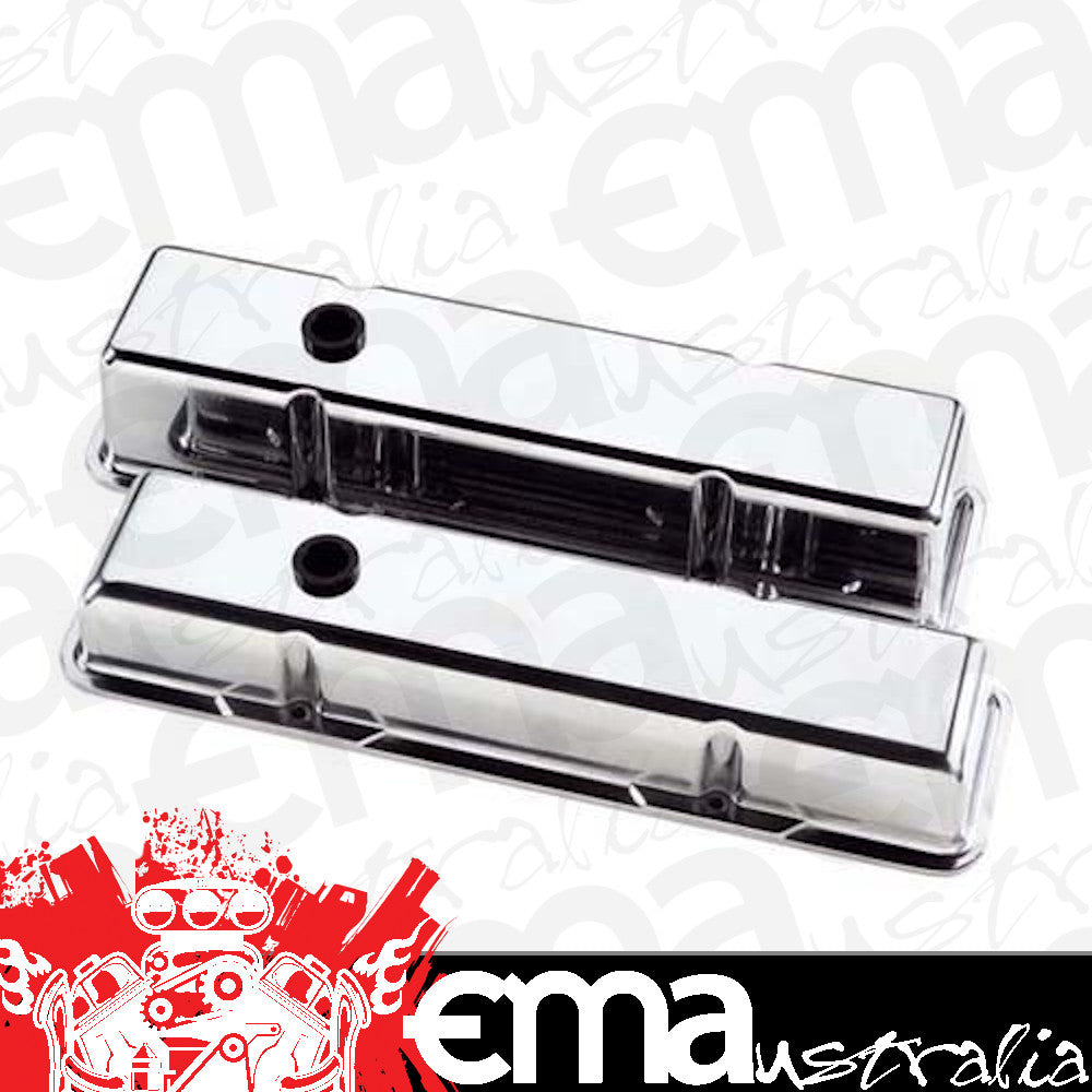 Billet Specialties BS95229 Chev SB Polished Alloy Tall Valve Covers Plain