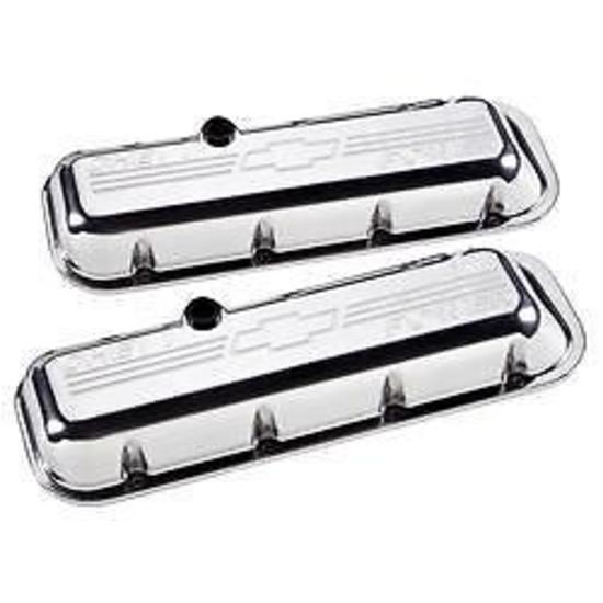 Billet Specialties BS96022 Polished Aluminium Bowtie Valve Covers Chev BB Short