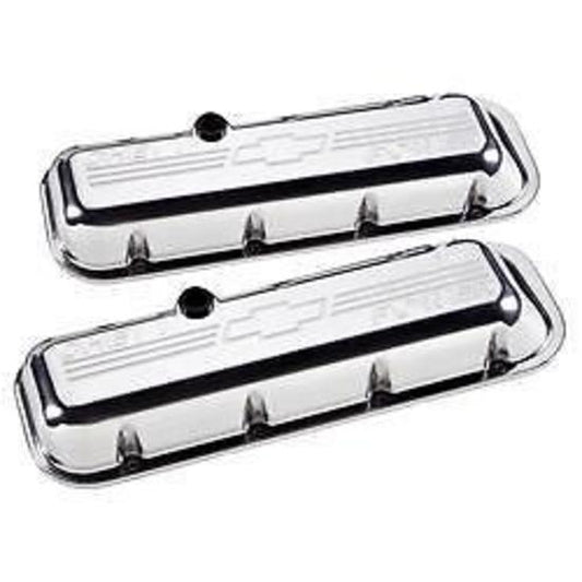 Billet Specialties BS96022 Polished Aluminium Bowtie Valve Covers Chev BB Short