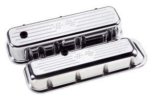 Billet Specialties BS96027 Chev SB Polished Alloy Valve Covers Crossed Flags