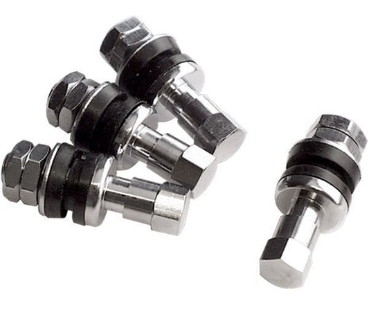 Billet Specialties BS999900 Chrome Bolt-In Valve Stems Short Style Set Of 4