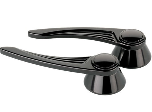 Billet Specialties BSBLK45525 Ball Milled Interior Door Opening Handles Black suit Gm/Ford 1949-Up With 1/2" Spline