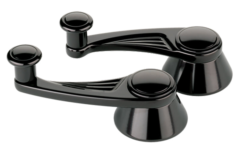 Billet Specialties BSBLK47525 Ball Milled Interior Vent Window Crank Handles - Black suit Gm & Ford 1949-On With 1/2" Round Spline, 3-5/32" Length (pair)