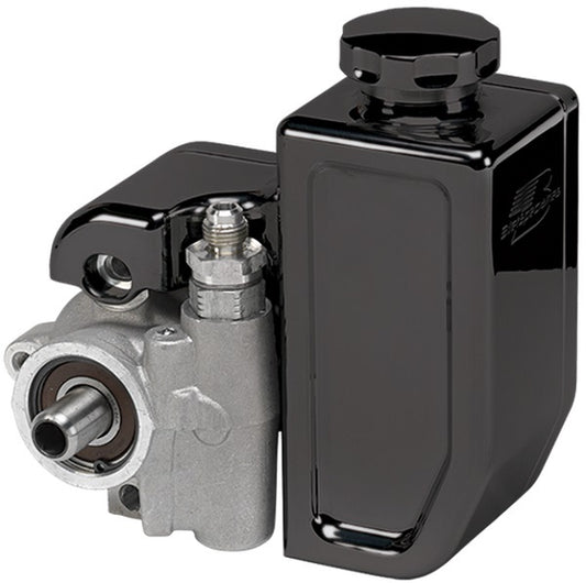 Billet Specialties BSBLK77930 Power Steer Reservoir - Black Bolt-On suit Tru Trac &Amp V-Trac Kits With Marvel Type Ii Pump