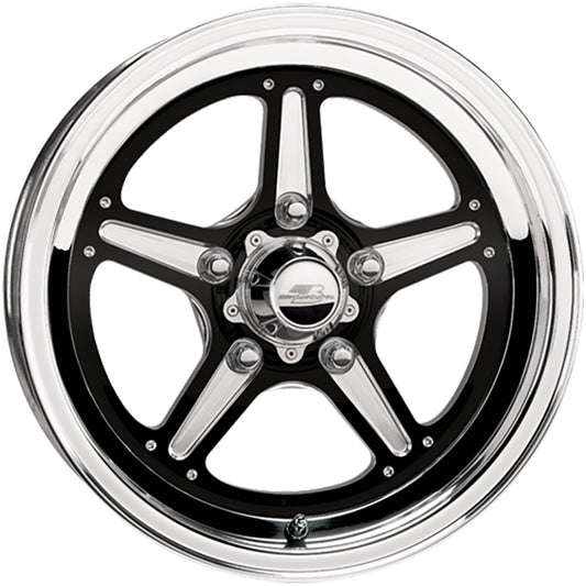 Billet Specialties BSBRS035406122N Street Lite Wheel 15" X 4" - Black 5 X 4.75" Bolt Circle With 2.25" Backspace