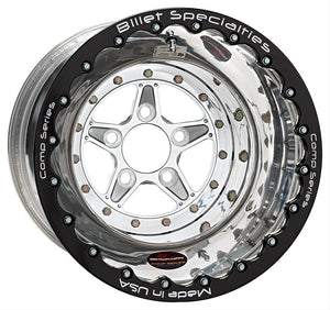 Billet Specialties BSCDB035106540 Comp 5 Double Beadlock Wheel 15" X 10" - Polished 5 X 4.5" Bolt Circle With 4.0" Backspace