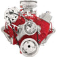 Billet Specialties BSFM2110PC Chev SB Serpentine Conv. Kit Top Mount Alternator