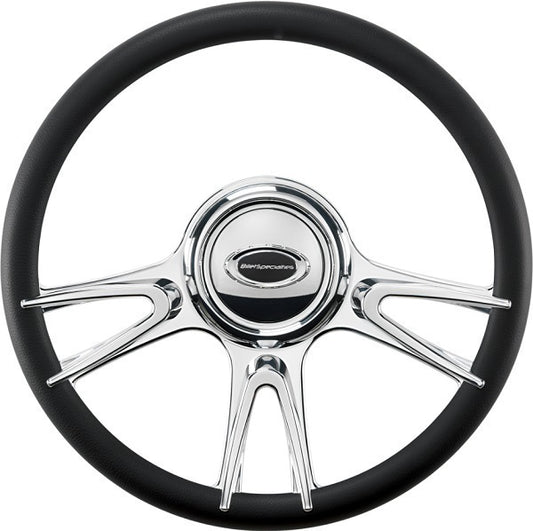 Billet Specialties BSP30017 Profile Series 14" Billet "Fury" Steering Wheel Half Wrap Horn Button And Adapter Sold Separately