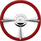 Billet Specialties BSP30097 Profile Series 14" Billet "Rat Tail" Steering Wheel Half Wrap Horn Button And Adapter Sold Separately