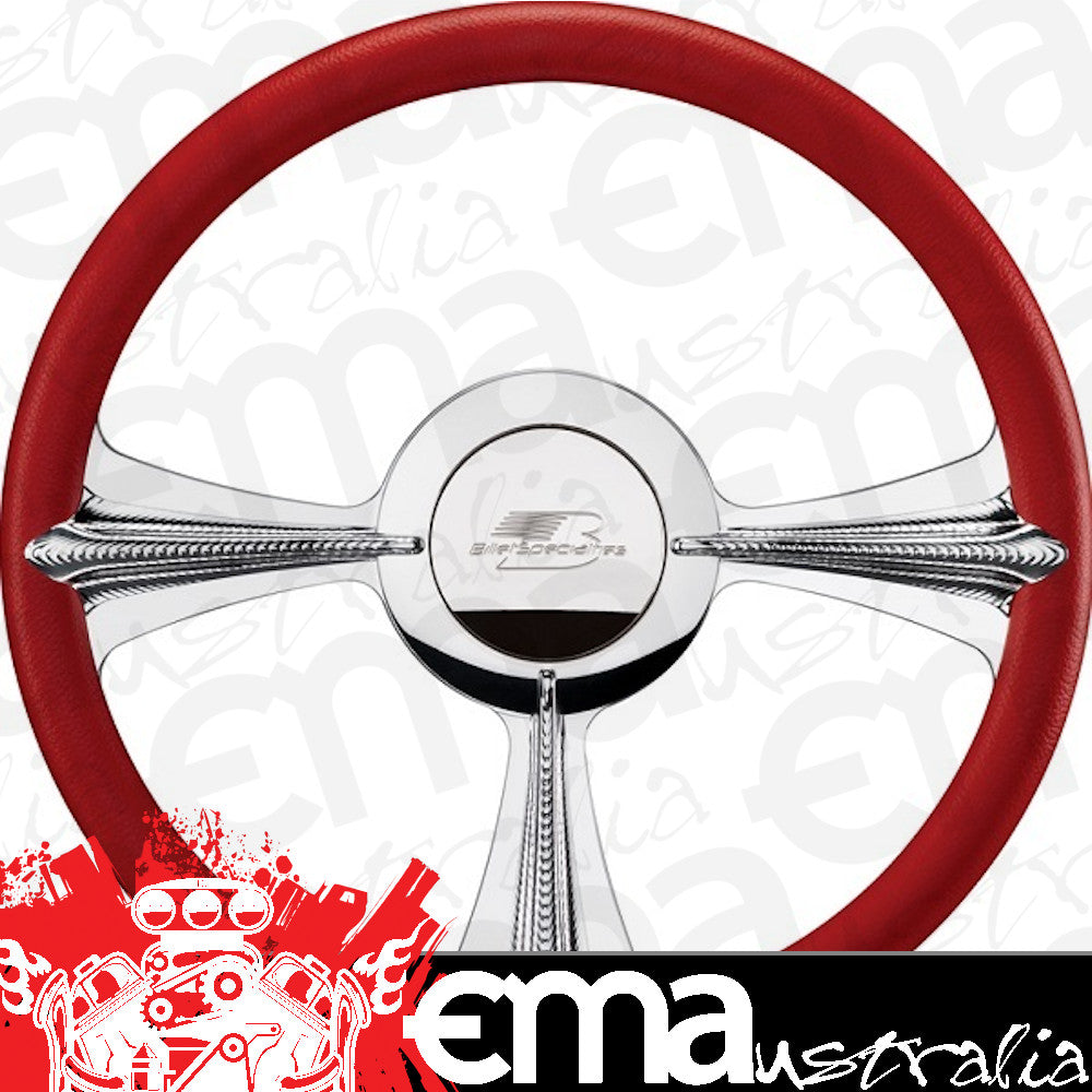 Billet Specialties BSP30097 Profile Series 14" Billet "Rat Tail" Steering Wheel Half Wrap Horn Button And Adapter Sold Separately