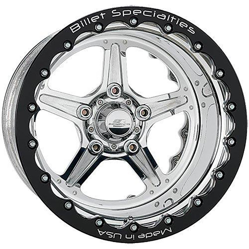 Billet Specialties BSRDB35106545N Street Lite Double Beadlock Wheel 15" X 10" - Polished 5 X 4.5" Bolt Circle With 4.5" Backspace
