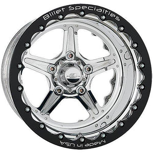 Billet Specialties BSRDB35106545N Street Lite Double Beadlock Wheel 15" X 10" - Polished 5 X 4.5" Bolt Circle With 4.5" Backspace