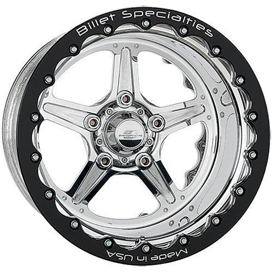 Billet Specialties BSRDB35106545N Street Lite Double Beadlock Wheel 15" X 10" - Polished 5 X 4.5" Bolt Circle With 4.5" Backspace