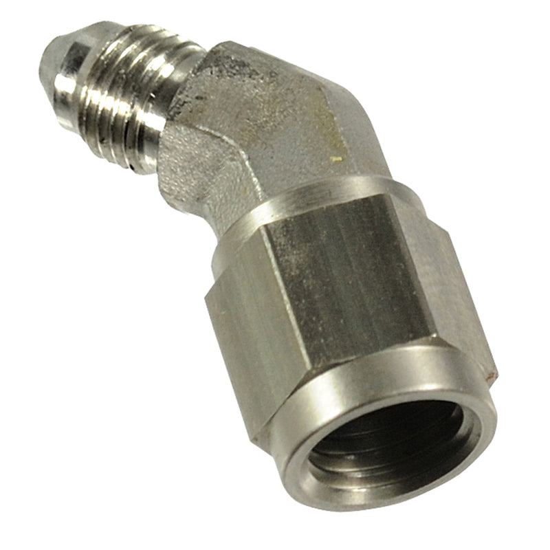 Proflow PFE252-04 Stainless Steel Brake Adaptor 45 Degree Male -04AN To Female -04