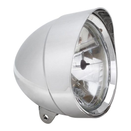 Attitude Inc ATT-512170R Indian Style Headlight 5 3/4 Inch Dia 170mm Long ,Visor Round Tip ,Chrome E Marked