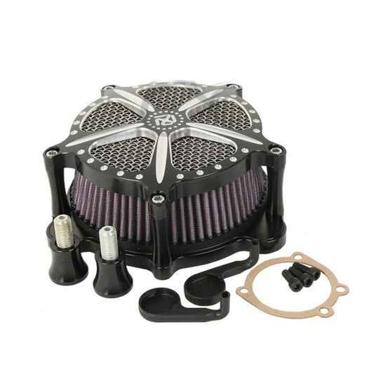Attitude Inc ATT-XF2906155 Air Filter Assembly ,Billet Aluminium Machined Black ,EFI For Harley Softail Custom ,Kit