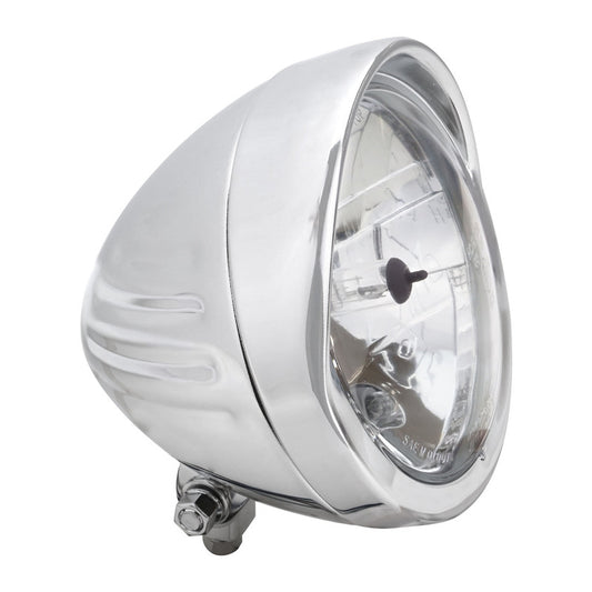 Attitude Inc ATT-512150R Ribbed Style Headlight 6 Inch Dia Visor Round Tip ,Chrome E Marked