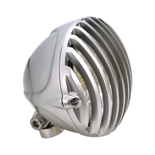 Attitude Inc ATT-TW-H1330 Headlight 5.0'' Aluminium Silver/Silver Vintage Antique Style Chopper Bobber Each