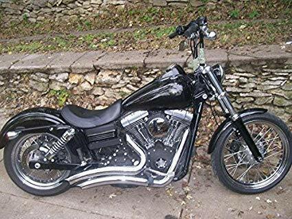 Attitude Inc ATT-EXHS010 Razors Chrome Headers Exhaust Kit Big Radius Suit Harley Dyna 2006-2017 Chrome Heatshields Attached Kit
