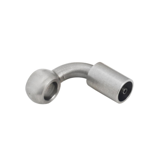 Proflow PFE219-03C Stainless Steel Banjo Hose End 10mm 90 Degree Bend -03AN Suit Brakequip Crimper