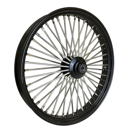Attitude Inc ATT-39-514 Wheel Front MaxSpoke Black/Chrome Spoke For Harley-Davidson 21 x 3.5 Single Disc 25mm Axle Each