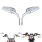 Attitude Inc ATT-XF110865-E Attitude Rearview Mirror Teardrop Chrome Universal 8mm stud For Harley Sportster Softail Road King Glide Pair