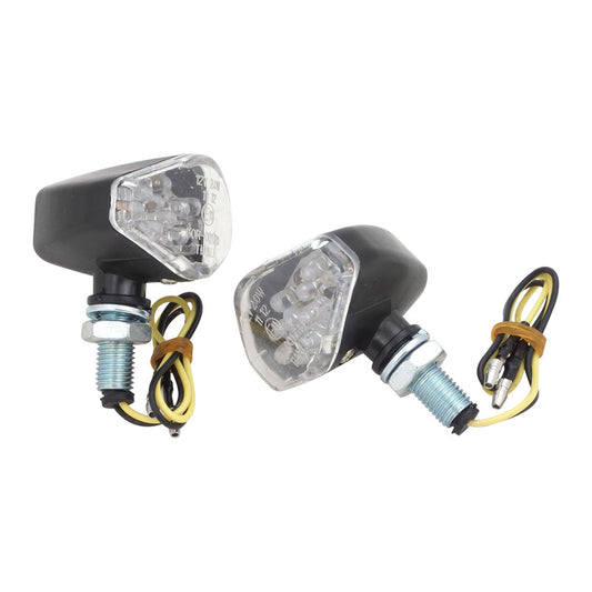 Attitude Inc ATT-TL002 Attitude lnc Turn Signal Lights Clear Indicators LED Plastic Body Black For Harley Custom Set