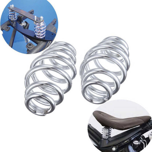 Attitude Inc ATT-AS71115 Universal 3 Inch Chrome Motorcycle Solo Seat Springs For Harley Chopper Bobber Pair