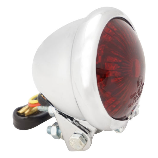Attitude Inc ATT-AS77235 Turn Signal Tail Lamps Bates Style LED Chrome for Harley Custom ADR Approved Each